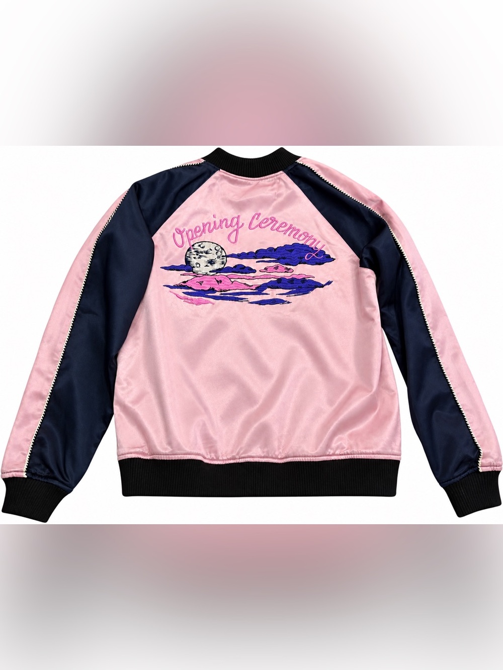 Opening Ceremony Reversible Satin Bomber Jacket Celestial Moon NWT S